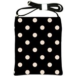 Polka Dots - Almond Brown on Black Shoulder Sling Bag