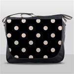 Polka Dots - Almond Brown on Black Messenger Bag