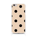 Polka Dots - Black on Pastel Brown Apple iPhone 6/6S Silicone Case (Transparent)