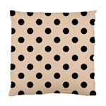 Polka Dots - Black on Pastel Brown Standard Cushion Case (One Side)