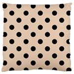 Polka Dots - Black on Pastel Brown Standard Flano Cushion Case (Two Sides)