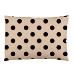 Polka Dots - Black on Pastel Brown Pillow Case (Two Sides)