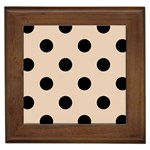 Polka Dots - Black on Pastel Brown Framed Tile