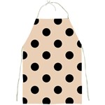 Polka Dots - Black on Pastel Brown Full Print Apron