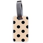 Polka Dots - Black on Pastel Brown Luggage Tag (Two Sides)