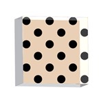 Polka Dots - Black on Pastel Brown 4 x 4  Acrylic Photo Block