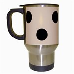 Polka Dots - Black on Pastel Brown Travel Mug (Black)