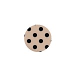 Polka Dots - Black on Pastel Brown 1  Mini Button