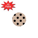 Polka Dots - Black on Pastel Brown 1  Mini Button (10 pack)