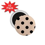 Polka Dots - Black on Pastel Brown 1.75  Magnet (10 pack)