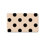 Polka Dots - Black on Pastel Brown Magnet (Name Card)