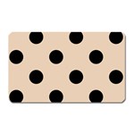 Polka Dots - Black on Pastel Brown Magnet (Rectangular)