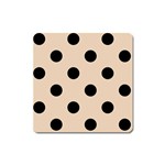 Polka Dots - Black on Pastel Brown Magnet (Square)