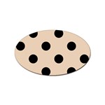 Polka Dots - Black on Pastel Brown Sticker (Oval)