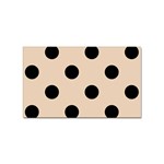 Polka Dots - Black on Pastel Brown Sticker Rectangular (10 pack)