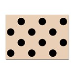 Polka Dots - Black on Pastel Brown Sticker A4 (10 pack)