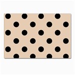 Polka Dots - Black on Pastel Brown Postcard 4  x 6 