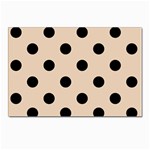 Polka Dots - Black on Pastel Brown Postcard 5  x 7 