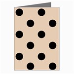 Polka Dots - Black on Pastel Brown Greeting Card