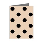 Polka Dots - Black on Pastel Brown Mini Greeting Card