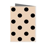 Polka Dots - Black on Pastel Brown Mini Greeting Cards (Pkg of 8)