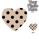 Polka Dots - Black on Pastel Brown Multi-purpose Cards (Heart)