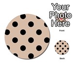 Polka Dots - Black on Pastel Brown Multi-purpose Cards (Round)