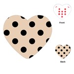 Polka Dots - Black on Pastel Brown Playing Cards (Heart)