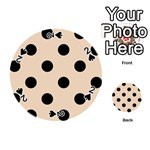 Polka Dots - Black on Pastel Brown Playing Cards 54 (Round)