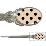 Polka Dots - Black on Pastel Brown Letter Opener