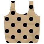 Polka Dots - Black on Tan Brown Full Print Recycle Bag (XL)