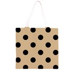 Polka Dots - Black on Tan Brown Grocery Light Tote Bag