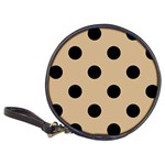 Polka Dots - Black on Tan Brown Classic 20-CD Wallet