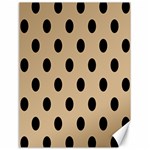 Polka Dots - Black on Tan Brown Canvas 18  x 24 