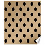 Polka Dots - Black on Tan Brown Canvas 20  x 24 