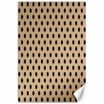 Polka Dots - Black on Tan Brown Canvas 24  x 36 