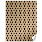 Polka Dots - Black on Tan Brown Canvas 36  x 48 