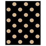 Polka Dots - Tan Brown on Black Drawstring Bag (Small)