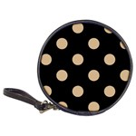 Polka Dots - Tan Brown on Black Classic 20-CD Wallet