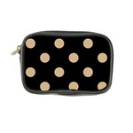 Polka Dots - Tan Brown on Black Coin Purse