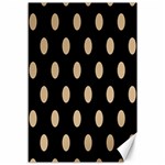 Polka Dots - Tan Brown on Black Canvas 12  x 18 