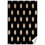 Polka Dots - Tan Brown on Black Canvas 20  x 30 