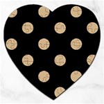 Polka Dots - Tan Brown on Black Jigsaw Puzzle (Heart)