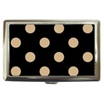 Polka Dots - Tan Brown on Black Cigarette Money Case