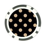 Polka Dots - Tan Brown on Black Poker Chip Card Guard