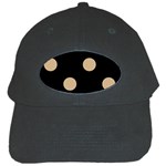 Polka Dots - Tan Brown on Black Black Cap