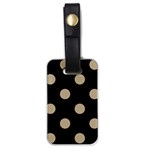 Polka Dots - Khaki Brown on Black Luggage Tag (One Side)