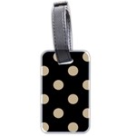 Polka Dots - Khaki Brown on Black Luggage Tag (Two Sides)