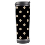 Polka Dots - Khaki Brown on Black Travel Tumbler