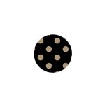 Polka Dots - Khaki Brown on Black 1  Mini Button